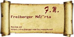 Freiberger Márta névjegykártya